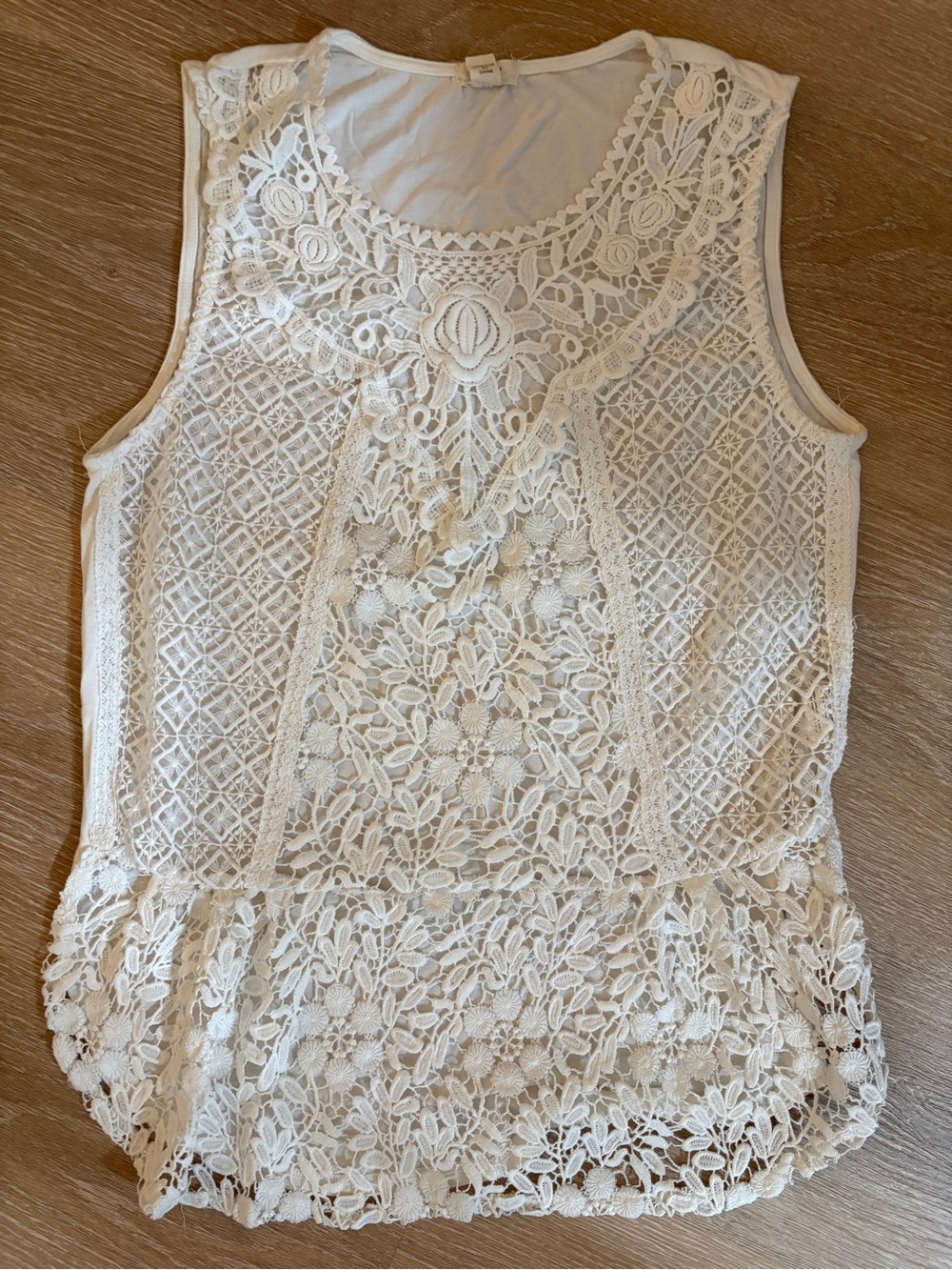 Anthropologie Ivory Lace Tank
